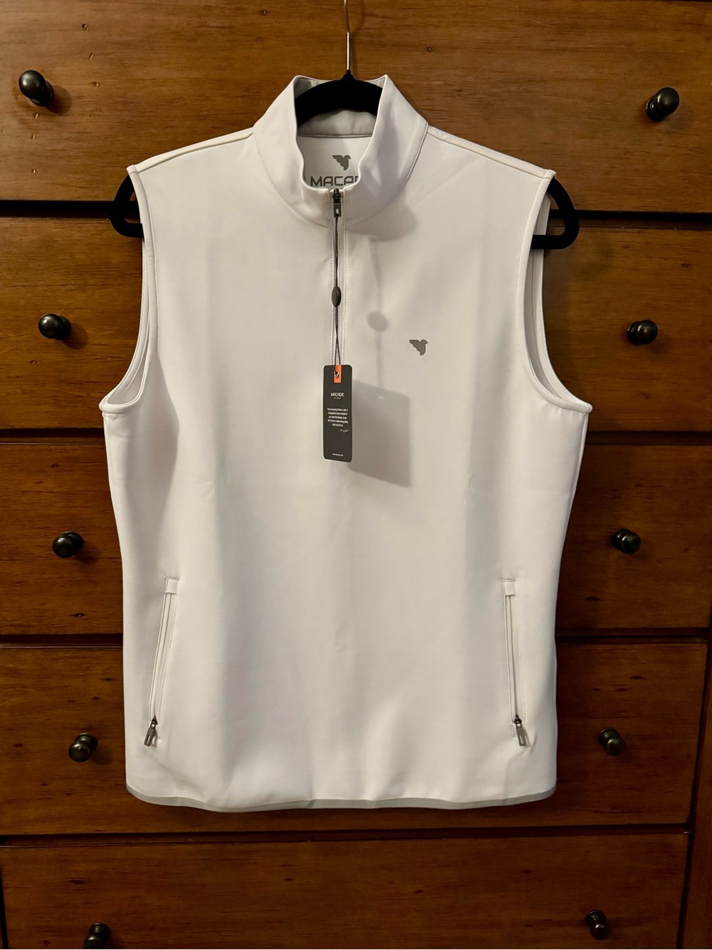 Macade Women’s White Therma Quarter-Zip Sleeveless Vest